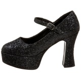 Black Glitter 11 cm MARYJANE-50G Platform Pumps Mary Jane