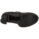 Black Glitter 11 cm MARYJANE-50G Platform Pumps Mary Jane