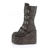 Black Glitter 14 cm SWING-230G cyberpunk platform boots