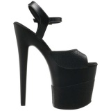 Black Glitter 20 cm Pleaser FLAMINGO-809-2G High Heels Platform