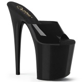 Black Jelly-Like 20 cm FLAMINGO-801N Exotic stripper high heel mules