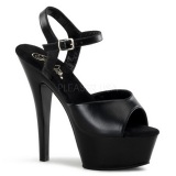 Black Leather 15 cm Pleaser KISS-209 High Heels Platform