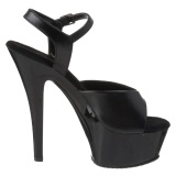 Black Leather 15 cm Pleaser KISS-209 High Heels Platform