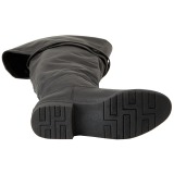 Black Leather 4 cm MAVERICK-2045 Thigh High Boots for Men