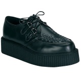 Black Leather 5 cm CREEPER-402 Platform Mens Creepers Shoes