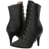 Black Leatherette 10 cm DREAM-1020 big size ankle boots womens