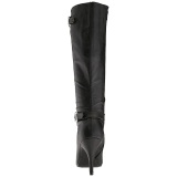 Black Leatherette 10 cm DREAM-2030 big size boots womens