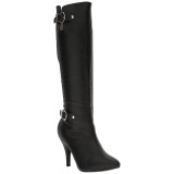 Black Leatherette 10 cm DREAM-2030 big size boots womens