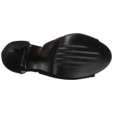 Black Leatherette 10 cm DREAM-412 big size sandals womens