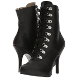 Black Leatherette 12,5 cm EVE-106 big size ankle boots womens