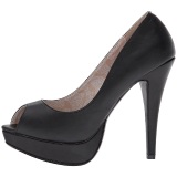 Black Leatherette 13,5 cm CHLOE-01 big size pumps shoes