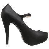Black Leatherette 13,5 cm CHLOE-02 big size pumps shoes