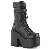Black Leatherette 13 cm CAMEL-250 demonia ankle boots platform