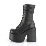 Black Leatherette 13 cm CAMEL-250 demoniacult ankle boots platform