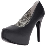 Black Leatherette 14,5 cm Burlesque TEEZE-06W mens pumps for wide feets