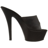 Black Leatherette 15,5 cm KISS-201 Platform High Mules