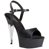 Black Leatherette 15 cm CAPTIVA-609 High Heels Platform