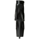 Black Leatherette 18 cm ADORE-1019 womens fringe ankle boots high heels