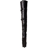 Black Leatherette 18 cm ADORE-3028 Platform Thigh High Boots