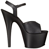 Black Leatherette 18 cm ADORE-709 Platform High Heels Shoes