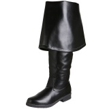 Black Leatherette 4 cm MAVERICK-2045 Thigh High Boots for Men