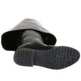 Black Leatherette 4 cm MAVERICK-2045 Thigh High Boots for Men