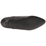 Black Leatherette 5 cm FAB-1005 big size ankle boots womens