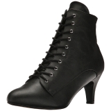 Black Leatherette 7,5 cm DIVINE-1020 big size ankle boots womens