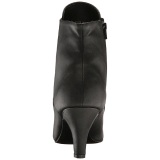 Black Leatherette 7,5 cm DIVINE-1020 big size ankle boots womens