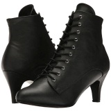 Black Leatherette 7,5 cm DIVINE-1020 big size ankle boots womens