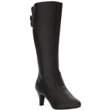 Black Leatherette 7,5 cm DIVINE-2018 big size boots womens