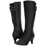 Black Leatherette 7,5 cm DIVINE-2018 big size boots womens