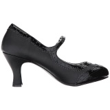 Black Leatherette 7,5 cm JENNA-06 big size pumps shoes