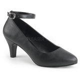 Black Leatherette 8 cm DIVINE-431W Pumps with low heels