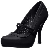 Black Matte 12 cm retro vintage CUTIEPIE-02 mary jane pumps with hidden platform