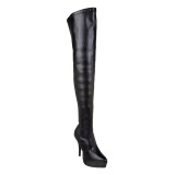 Black Matte 13,5 cm INDULGE-3000 Thigh High Boots for Men