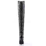 Black Matte 13,5 cm INDULGE-3063 High Heeled Overknee Boots