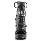 Black Matte 13 cm BRAVO-89 Platform Ankle High Goth Boots