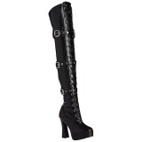 Black Matte 13 cm ELECTRA-3028 Thigh High Boots for Men