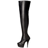 Black Matte 15,5 cm DELIGHT-3000 High Heeled Overknee Boots