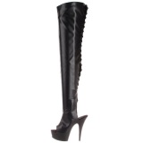 Black Matte 15,5 cm DELIGHT-3017 Platform Thigh High Boots