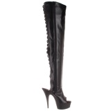 Black Matte 15,5 cm DELIGHT-3017 Platform Thigh High Boots