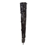 Black Matte 15,5 cm DELIGHT-3028 High Heeled Overknee Boots