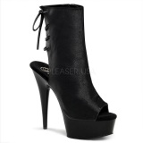 Black Matte 15 cm DELIGHT-1018 Platform Ankle Calf Boots