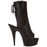 Black Matte 15 cm DELIGHT-1018 Platform Ankle Calf Boots