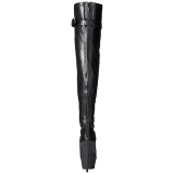 Black Matte 15 cm DELIGHT-3025 Platform Thigh High Boots