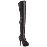 Black Matte 15 cm DELIGHT-3050 Platform Thigh High Boots