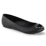 Black Matte STAR-24 gothic ballerina shoes flat heels