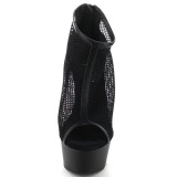 Black Mesh 15 cm Pleaser DELIGHT-600-12 Platform Ankle Calf Boots