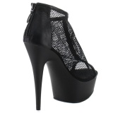 Black Mesh 15 cm Pleaser DELIGHT-600-12 Platform Ankle Calf Boots